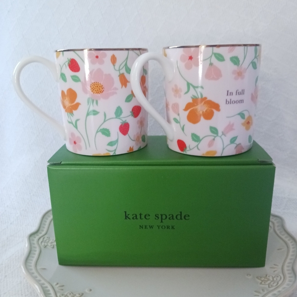 Kate Spade New York × Lenox Strawberry Garden Set of 2 Mugs Porcelain 12 oz - Picture 13 of 13